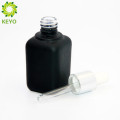 Scrub container glass 20ml 30ml 50ml essential oil glass square bottle with rubber dropper